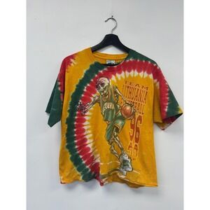 Vintage Team Lithuania Shirt Mens Medium Tie Dye Liquid Blue Basketball 90s